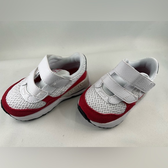 Nike Air Max System Kids in White/White-University Red Photon Dust Size:5C NIB - Picture 6 of 12